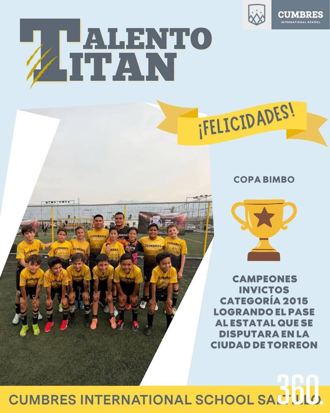 $!Equipo de futbol del Cumbres International School.