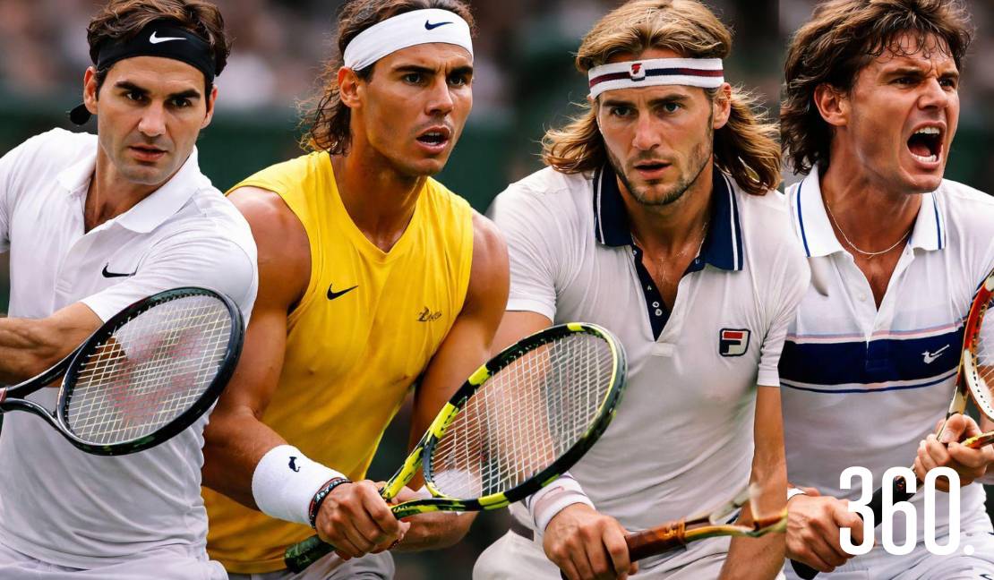 Federer, Nadal, Connors y Borg: cuatro estilos y dos épocas que alimentan uno de los debates eternos del tenis.