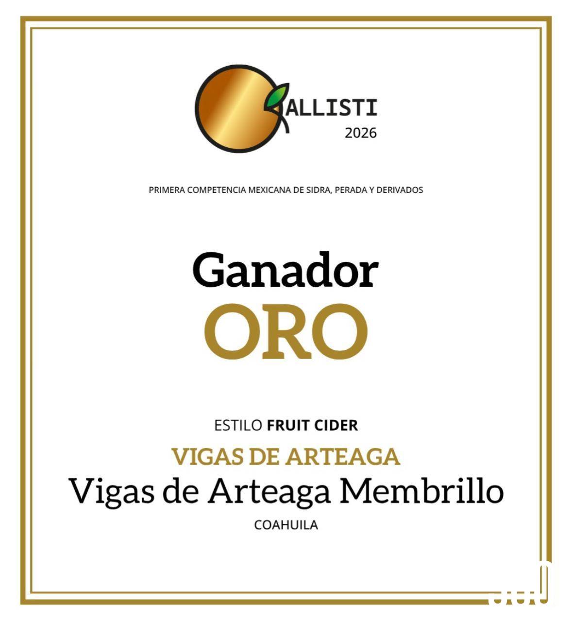 $!Ganador Oro Vigas de Arteaga.