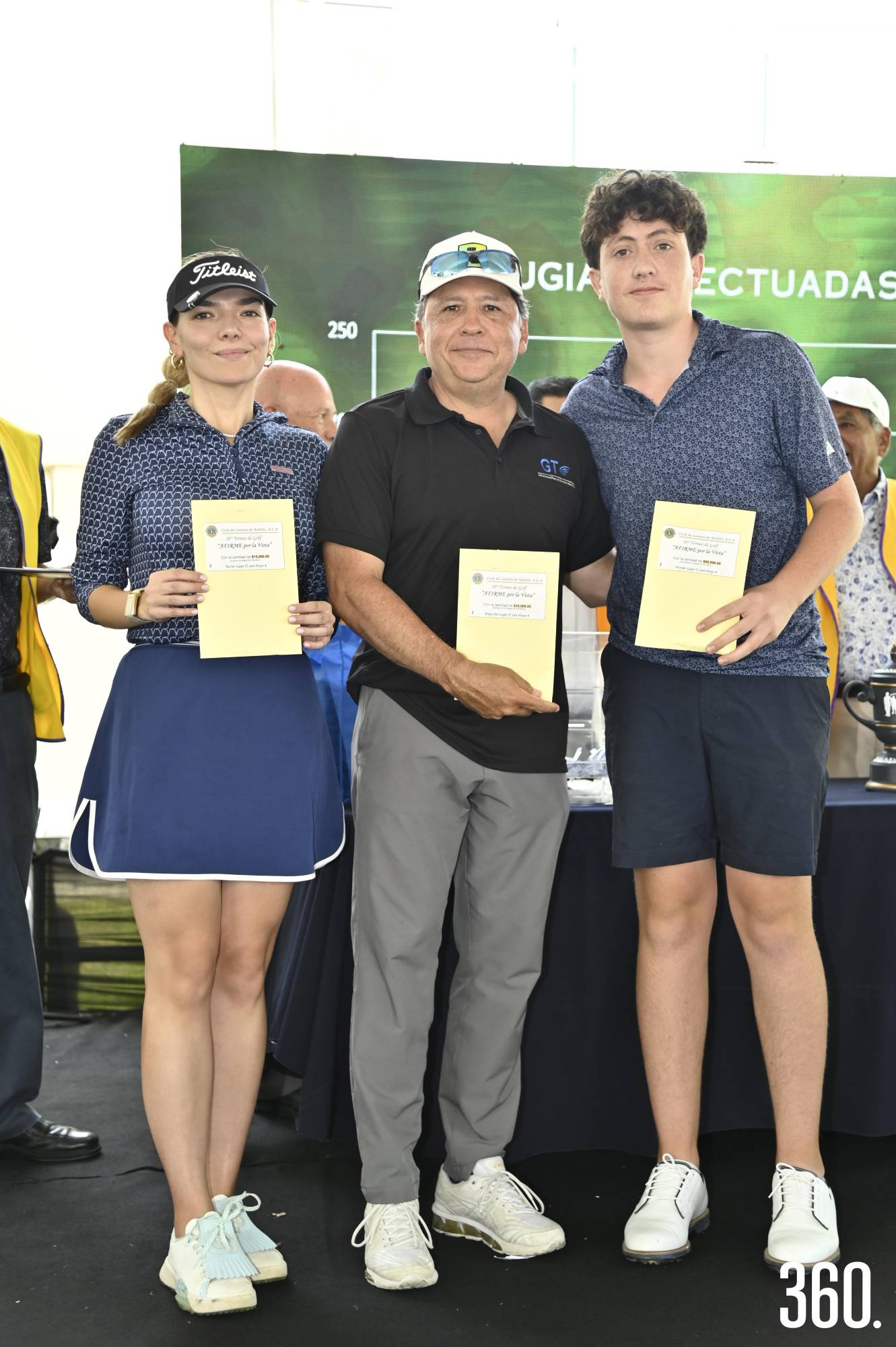 $!Nicolete Oceguera, Emilio Rodríguez y Luca Collier, mejores O’Yes hoyo 4.