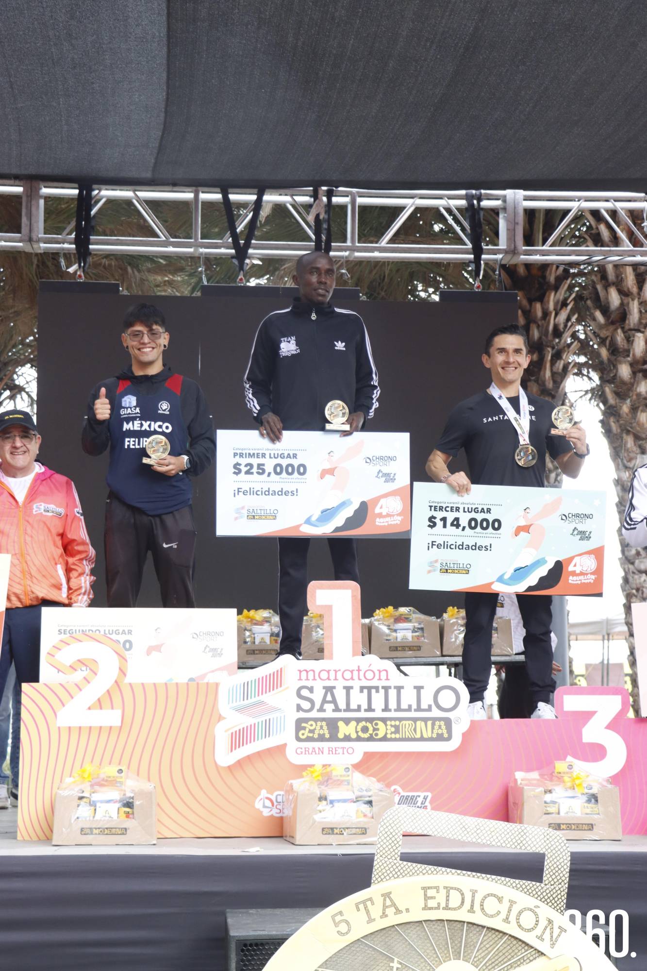$!Gerardo Armendáriz, Cherop Kipserem y Christian Castro, primeros 3 lugares en la categoría general varonil.