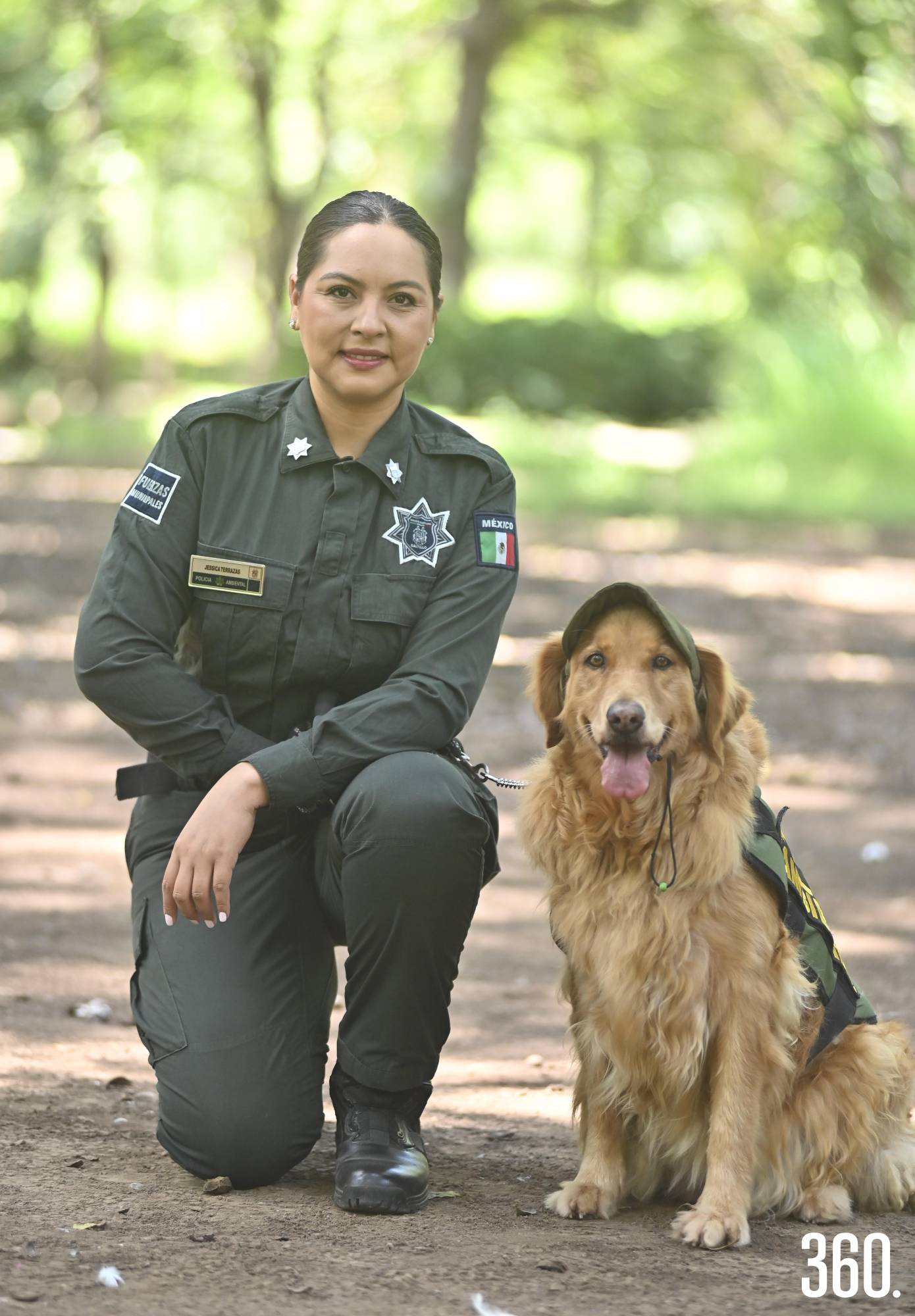 $!M.D. Jessica Terrazas con la Oficial Canino Cuca.