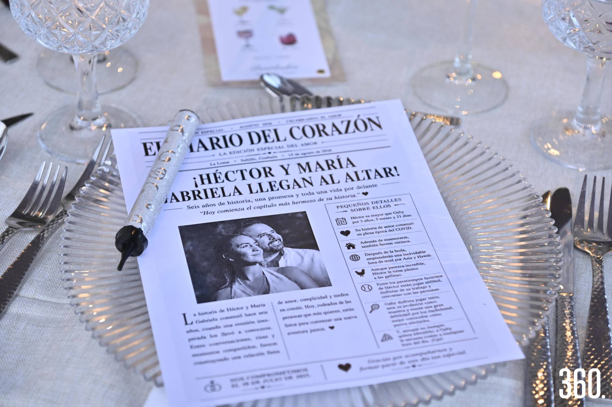 $!La noticia del nuevo matrimonio se compartió en un periódico único.