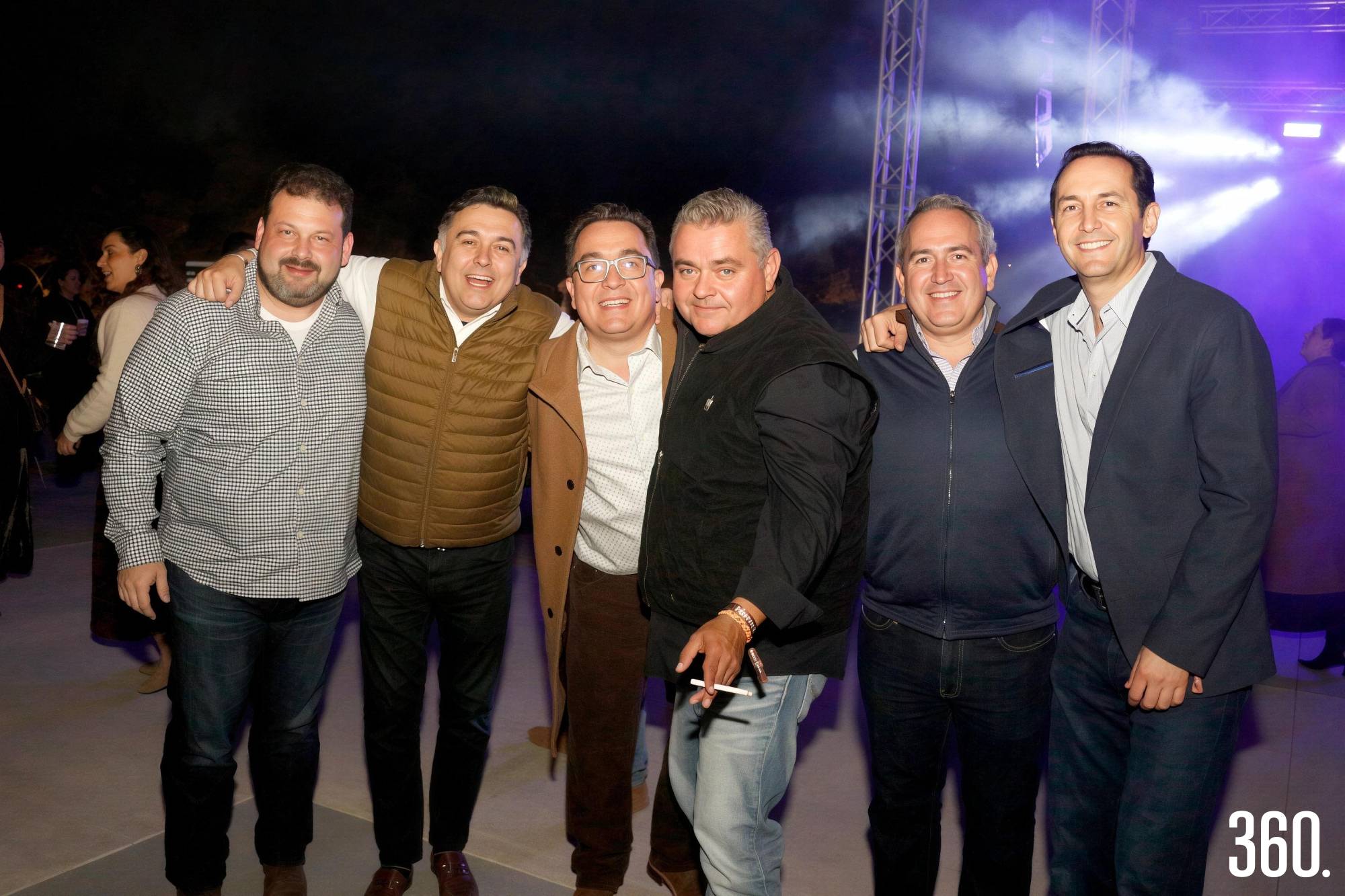 $!Efraín Arteaga, Samuel Peña, el cumpleañero, Antolín Lapeyre, Antonio Garza y Hernán Galindo.