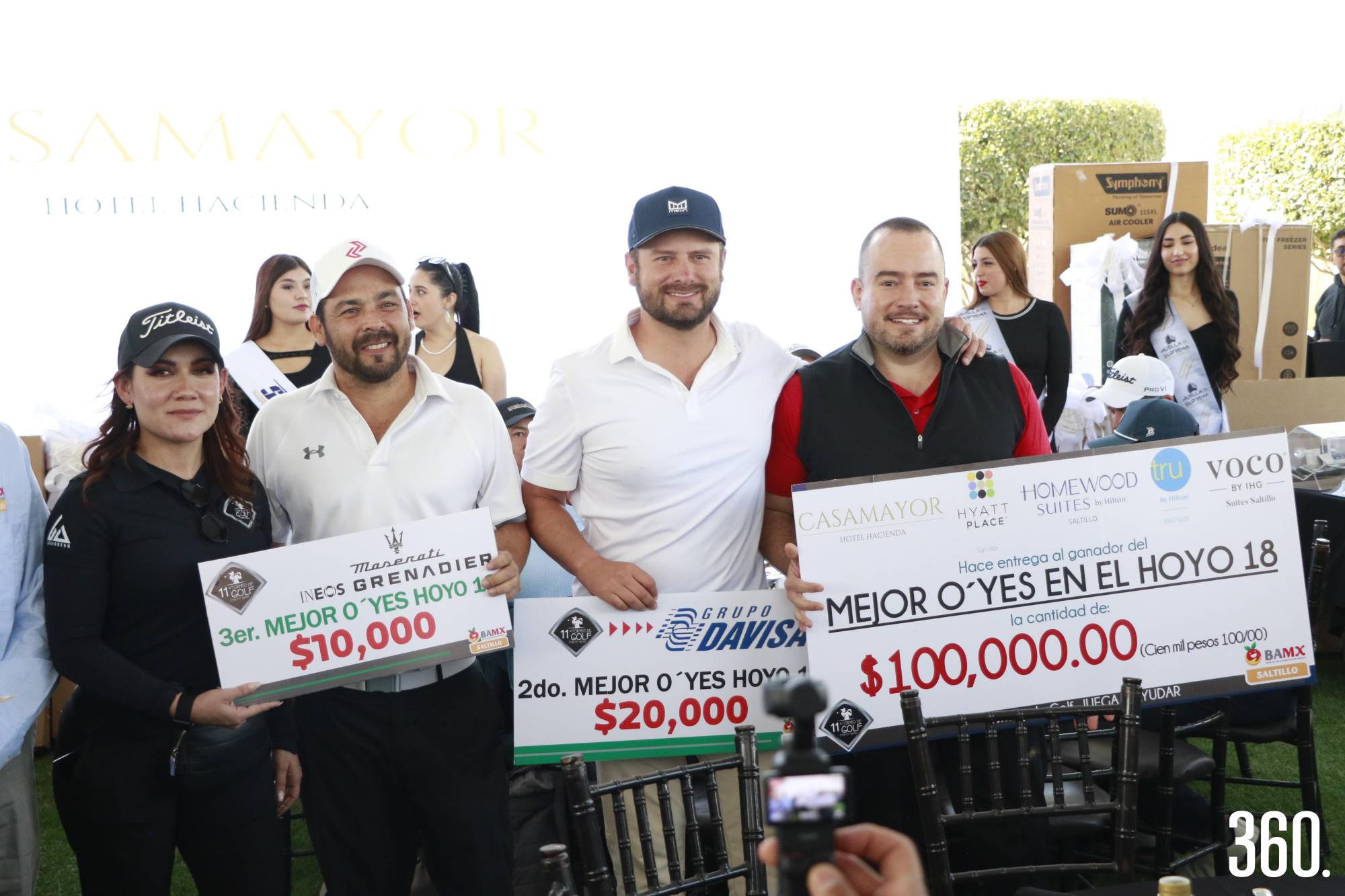 $!José Rodríguez, Jaime de la Garza y Toño José, 3er, 2ndo y 1er lugar OYE’s Hoyo 18.