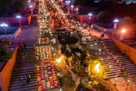 El montaje abarcará más de cinco mil metros cuadrados y los 304 escalones del parque.