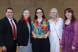 Héctor e Ítala Pugliese, Juliana Sánchez Pugliese, Lauretta Pugliese y Lauretta Sánchez, familiares de Mercedes Murguía.