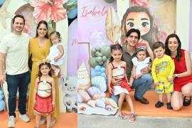 (De izquierda a derecha) Isabela con sus papás, Rosendo Villarreal y Daniela García y su hermana, Inés Villarreal./María Sofía con sus papás, Roberto Treviño y Sofía Elguézabal y sus hermanos, Roberto Andrés e Ivanna Treviño.