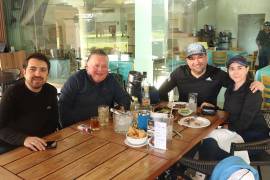 Alfonso y Alfonso Lara, Sergio Ramírez y Mayra Álvarez.