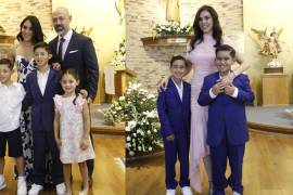 Foto izquierda: Patricio Ibarra con sus papás, Cindy Hernández y Alejandro Ibarra y sus hermanos Andrés y Alessa Ibarra. Foto derecha: Alfonso y Alejandro con su mamá, Moni Amarillas.