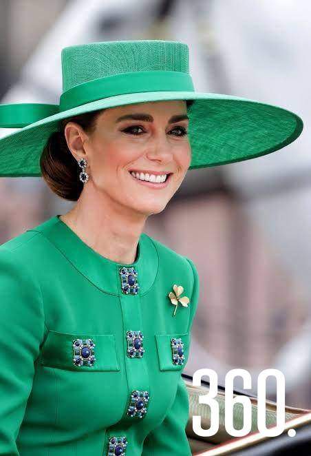 $!Verde: Kate eligió el verde en como guiño simbólico: un tributo diplomático a los Irish Guards (el color de Irlanda es en verde) y una declaración de renovación y esperanza en su regreso como Coronel.