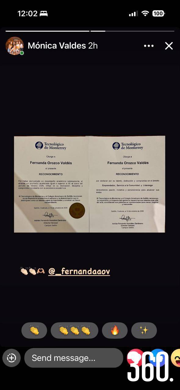 $!Reconocimientos de Fernanda Orozco Valdés.