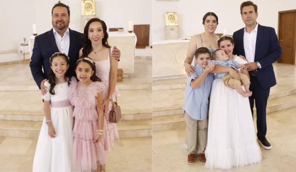 Foto derecha: Isabella con sus padres, Francisco Valdez y Brenda Siller, y su hermana, Victoria. Foto Izquierda: Karla con sus papás, Karla González y Carlos Dávila, y sus hermanos, Carlos y Mario.