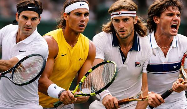 Federer, Nadal, Connors y Borg: cuatro estilos y dos épocas que alimentan uno de los debates eternos del tenis.