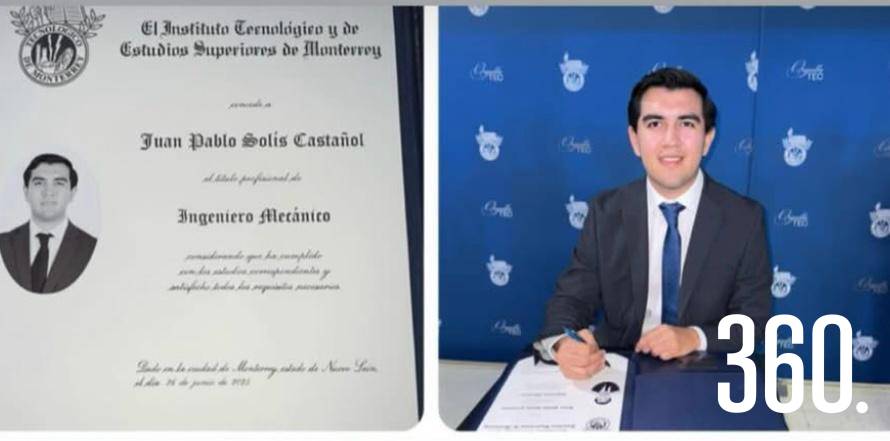 $!Juan Pablo Solís Castañol, ingeniero mecánico.