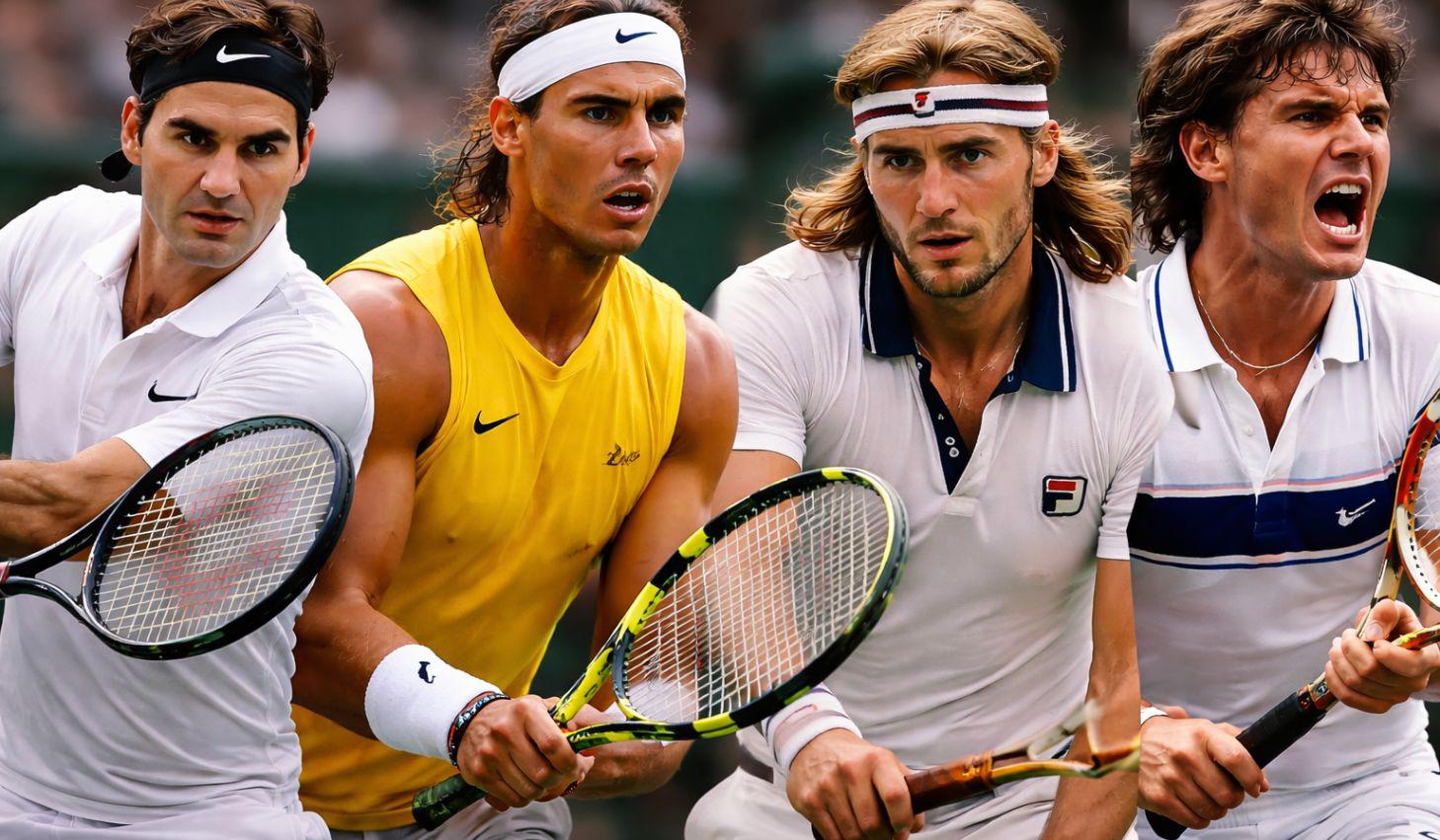 Federer, Nadal, Connors y Borg: cuatro estilos y dos épocas que alimentan uno de los debates eternos del tenis.