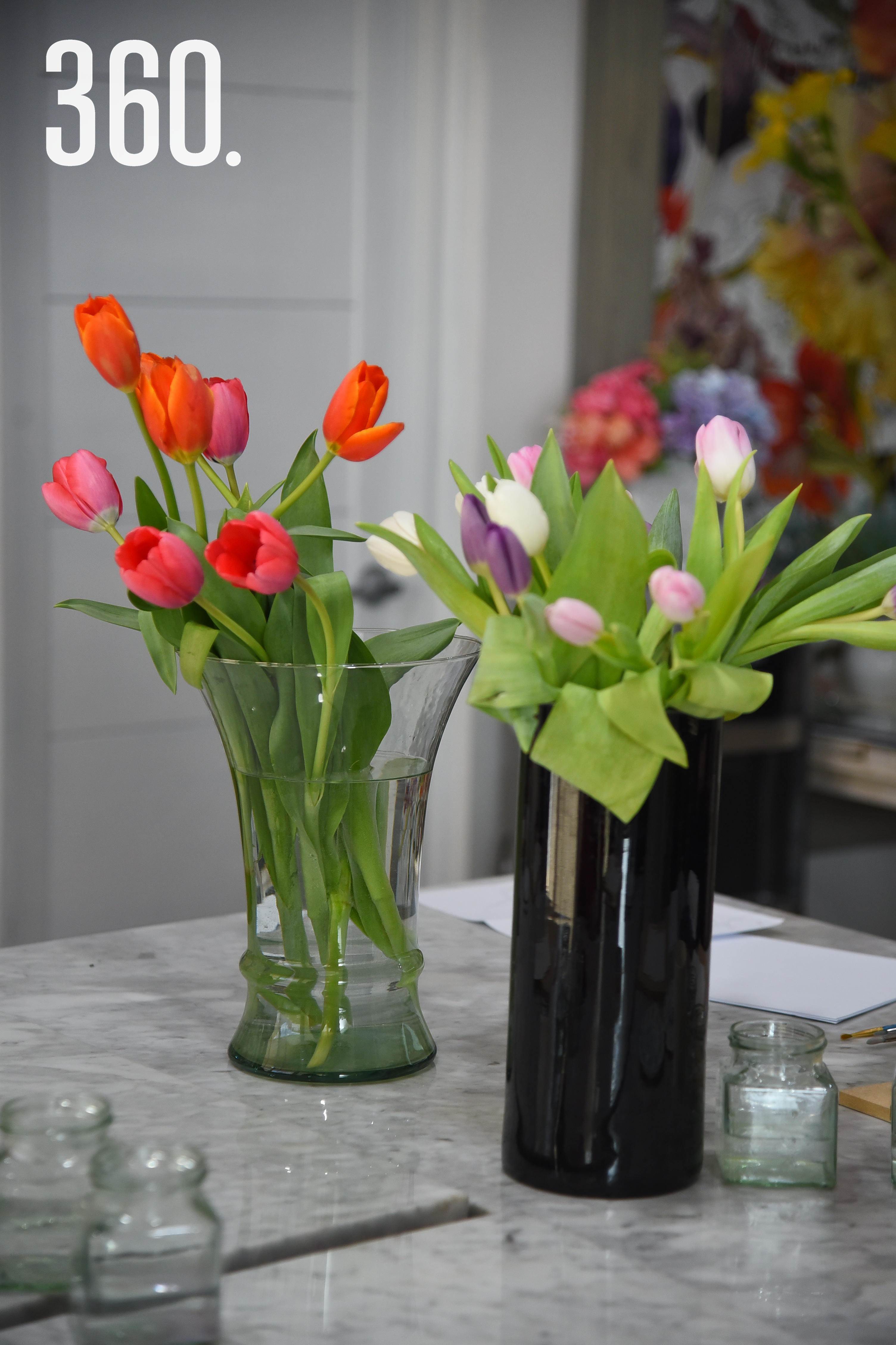 Arreglo de tulipanes.