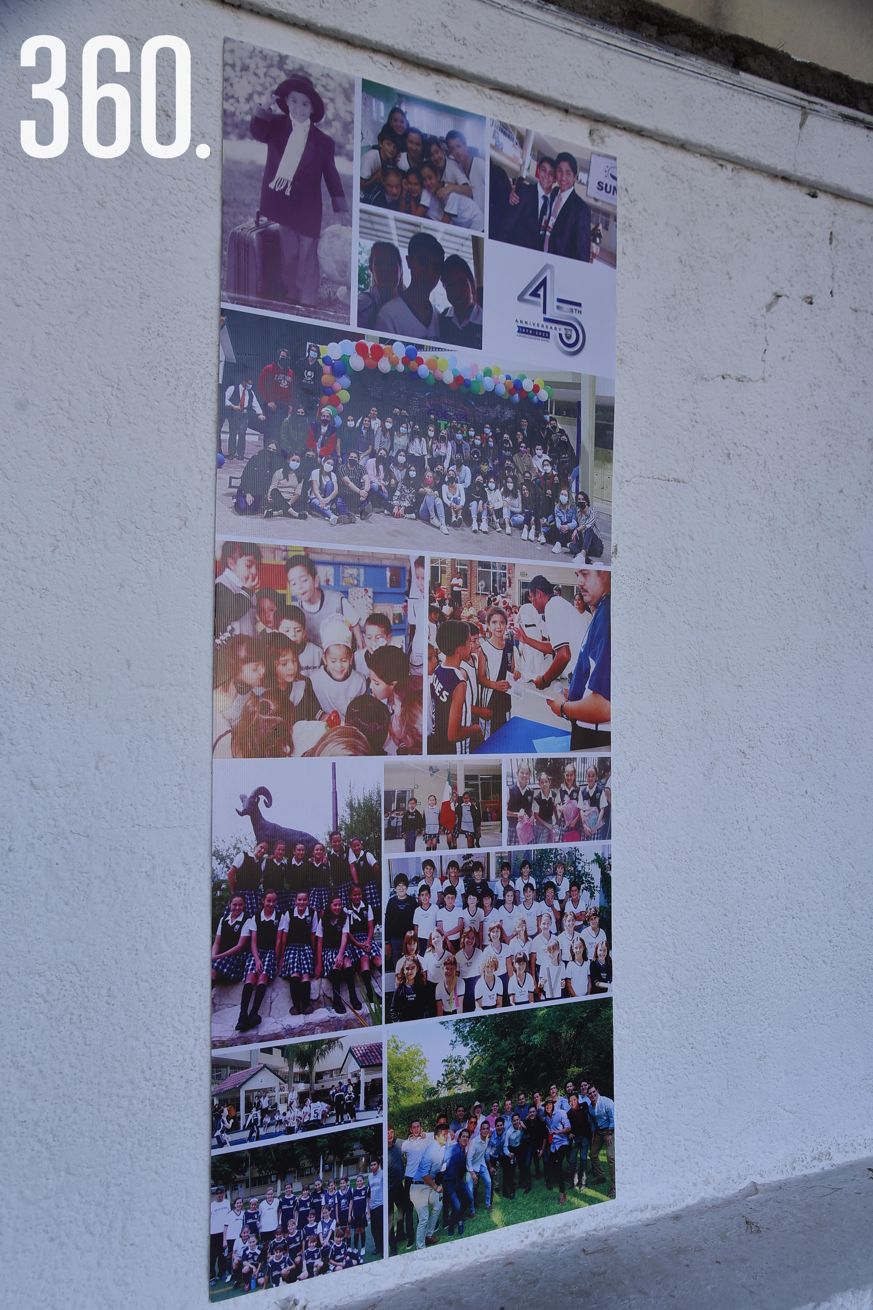 Collage de fotos de ex alumnos.